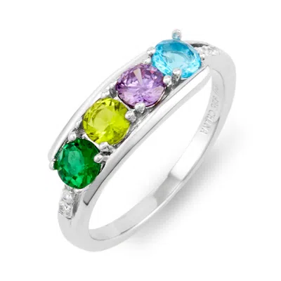 Evesaddiction Custom Petite Birthstone Mother's Ring - Silver / 4 / 8