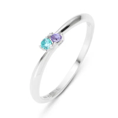 Evesaddiction Custom Petite Birthstone Ring - Silver / 8 In Metallic