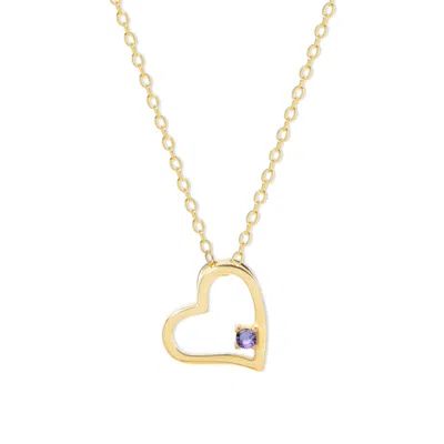 Evesaddiction Custom Petite Heart Birthstone Pendant - 1 / Gold