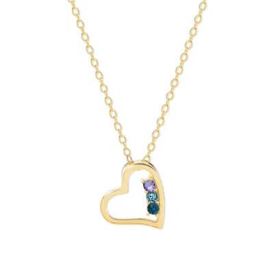 Evesaddiction Custom Petite Heart Birthstone Pendant - 3 / Gold