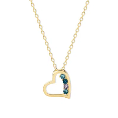 Evesaddiction Custom Petite Heart Birthstone Pendant - 4 / Gold