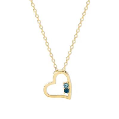 Evesaddiction Custom Petite Heart Birthstone Pendant - Gold / 2