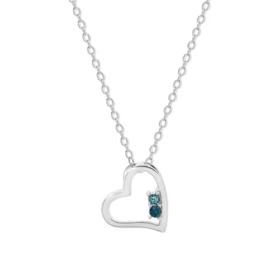 Evesaddiction Custom Petite Heart Birthstone Pendant In Silver