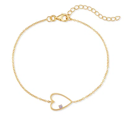 Evesaddiction Custom Petite Open Heart Birthstone Bracelet - 1