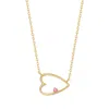 Evesaddiction Custom Petite Open Heart Birthstone Pendant - Gold / 1 In Gold