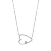 Evesaddiction Custom Petite Open Heart Birthstone Pendant - Silver / 1 In Metallic