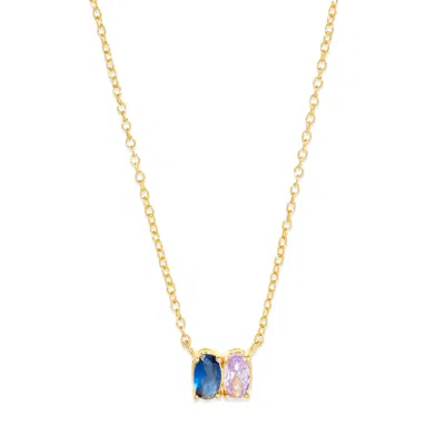 Evesaddiction Custom Petite Oval Birthstone Necklace - Gold / 2