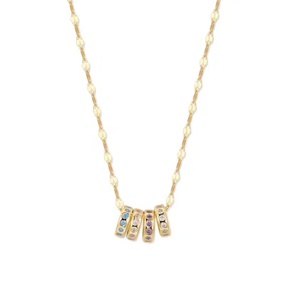 Evesaddiction Custom Stackable Petite Birthstone Charm Necklace - Gold / 4