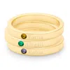 Evesaddiction Custom Stacking Name And Birthstone Ring In Gold