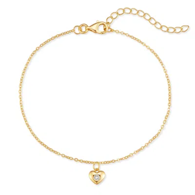 Evesaddiction Custom Station Heart Birthstone Charm Bracelet - Gold / 1