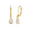 Evesaddiction Custom Teardrop Birthstone Bezel Earrings - Gold / April In Gold