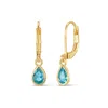 Evesaddiction Custom Teardrop Birthstone Bezel Earrings - Gold / December In Gold