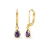 Evesaddiction Custom Teardrop Birthstone Bezel Earrings - Gold / February In Gold