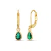 Evesaddiction Custom Teardrop Birthstone Bezel Earrings - Gold / May In Green