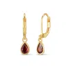 Evesaddiction Custom Teardrop Birthstone Bezel Earrings In Gold