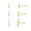 Evesaddiction Cz Bar Earring Set - Gold In Gold