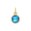 Evesaddiction Cz Bezel Drop Charm - Gold / December In Blue