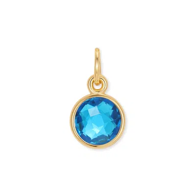 Evesaddiction Cz Bezel Drop Charm - Gold / December In Blue