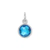 Evesaddiction Cz Bezel Drop Charm - Silver / December In Blue