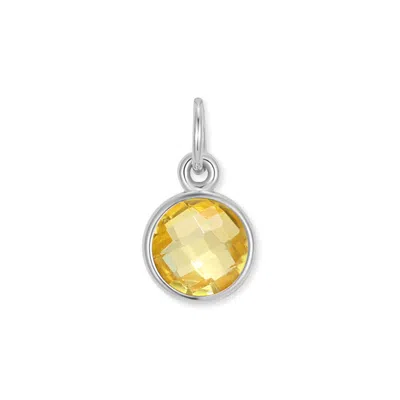 Evesaddiction Cz Bezel Drop Charm - Silver / November In Gold