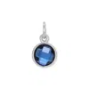 Evesaddiction Cz Bezel Drop Charm - Silver / September In Blue