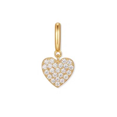 Evesaddiction Cz Heart Charm In Gold