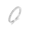 Evesaddiction Cz Sterling Silver Stackable Birthstone Eternity Band - Silver / 5 / April In Metallic