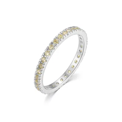 Evesaddiction Cz Sterling Silver Stackable Birthstone Eternity Band - Silver / 5 / November In Metallic