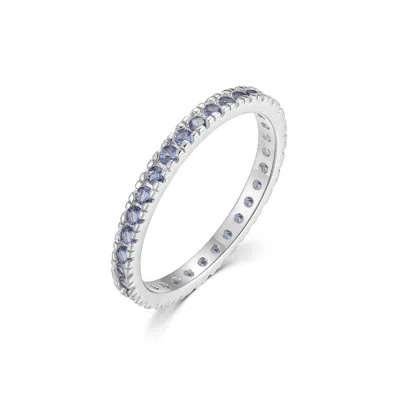Evesaddiction Cz Sterling Silver Stackable Birthstone Eternity Band - Silver / 5 / September In Metallic