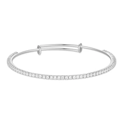 Evesaddiction Cz Tennis Charm Bangle - Silver