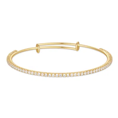 Evesaddiction Cz Tennis Charm Bangle In Gold