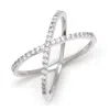 Evesaddiction Cz X Ring - Silver / 5 In Metallic