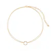 Evesaddiction Double Strand Gold Circle Choker Necklace In Gold