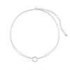 Evesaddiction Double Strand Silver Circle Choker Necklace In Metallic