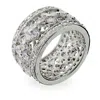 Evesaddiction Elegant Vintage Style Flower Cz Sterling Silver Ring In Silver