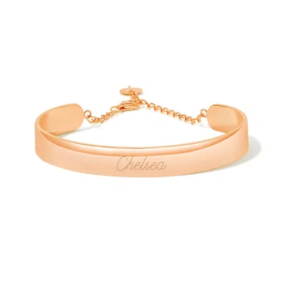 Evesaddiction Engravable Adjustable Cuff Bracelet - Rose Gold