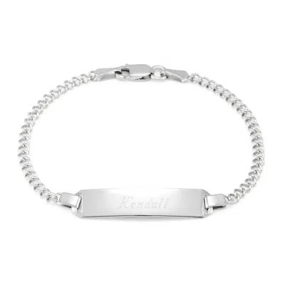 Evesaddiction Engravable Baby Id Silver Bracelet
