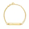 Evesaddiction Engravable Baby Name Bar Bracelet In Gold
