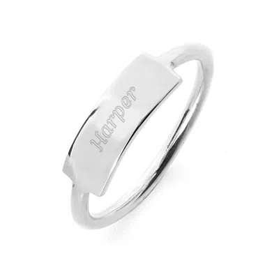 Evesaddiction Engravable Bar Ring - Silver / 4