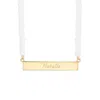 Evesaddiction Engravable Beaded Name Bar Necklace - White Agate / Gold In Gold