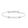 Evesaddiction Engravable Birthstone Bar Bangle Bracelet - Silver / 2 In Metallic