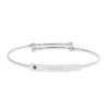 Evesaddiction Engravable Birthstone Bar Bangle Bracelet In Silver