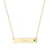 Evesaddiction Engravable Birthstone Name Bar Necklace