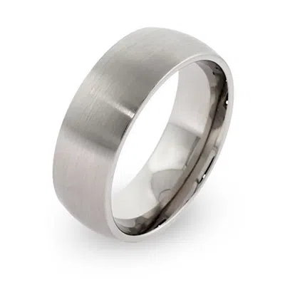 Evesaddiction Engravable Brushed Stainless Steel Wedding Band - 7mm / 5 In Silver