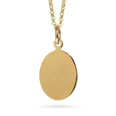 Evesaddiction Engravable Gold Plated Oval Tag Pendant