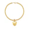 Evesaddiction Engravable Heart Charm Bracelet In Gold