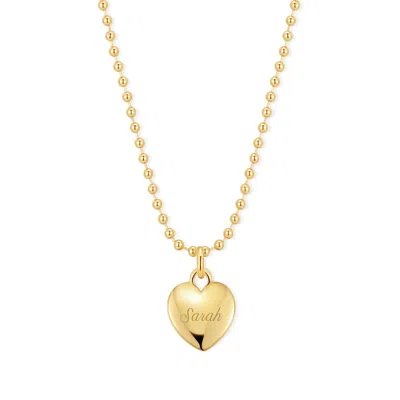 Evesaddiction Engravable Heart Charm Necklace - Gold