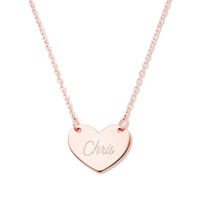 Evesaddiction Engravable Heart Necklace - Rose Gold