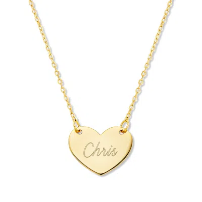 Evesaddiction Engravable Heart Necklace - Gold