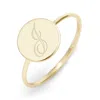 Evesaddiction Engravable Initial Round Gold Ring In Gold